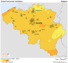 Solar Radiation Map of Belgium