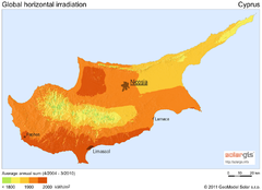 Solar Radiation Map of Cyprus
