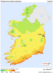 Solar Radiation Map of Ireland