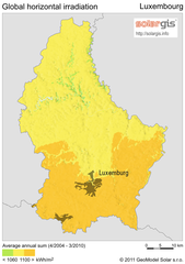 Solar Radiation Map of Luxembourg