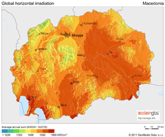 Solar Radiation Map of Macedonia