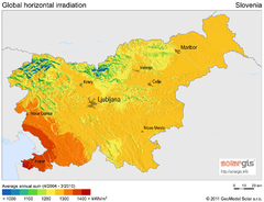 Solar Radiation Map of Slovenia