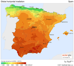 Solar Radiation Map of Spain