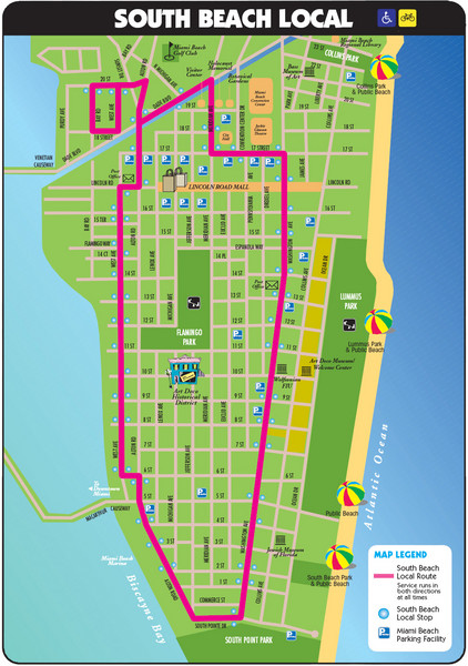 Tourist map of South Beach in