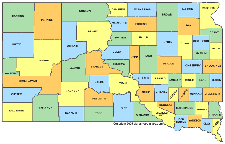 Map Of South Dakota Counties South Dakota Counties Map - South Dakota • Mappery