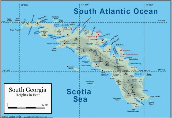 South Georgia and the South Sandwich Islands Map