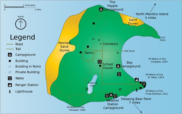 South Manitou Island Map