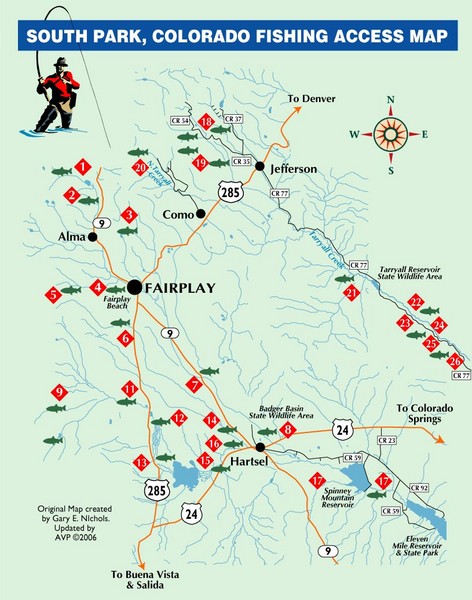 South Park,Colorado Fishing Map