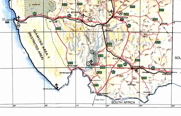 Southern Namibia Map