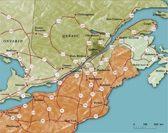 Southern Quebec Tourist Map