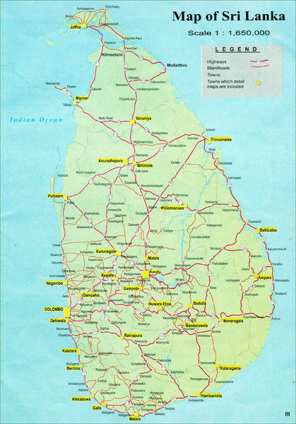 map of kuwait roads. Fullsize Sri Lanka Road Map