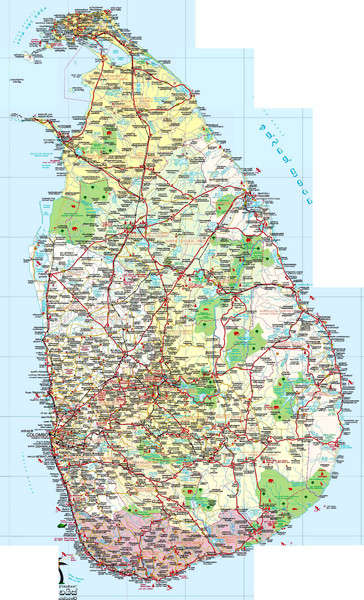 Sri Lanka Tourist Map