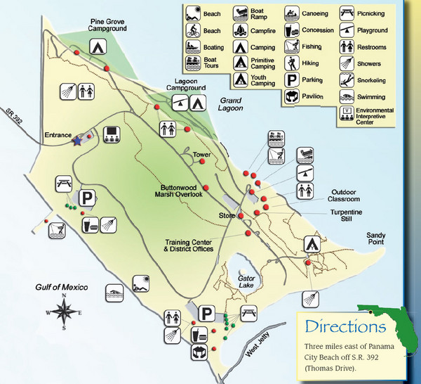 St. Andrews State Park Map