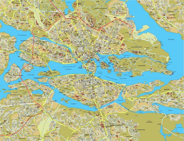 Tourist map of Stockholm, Sweden. From visit-stockholm.com