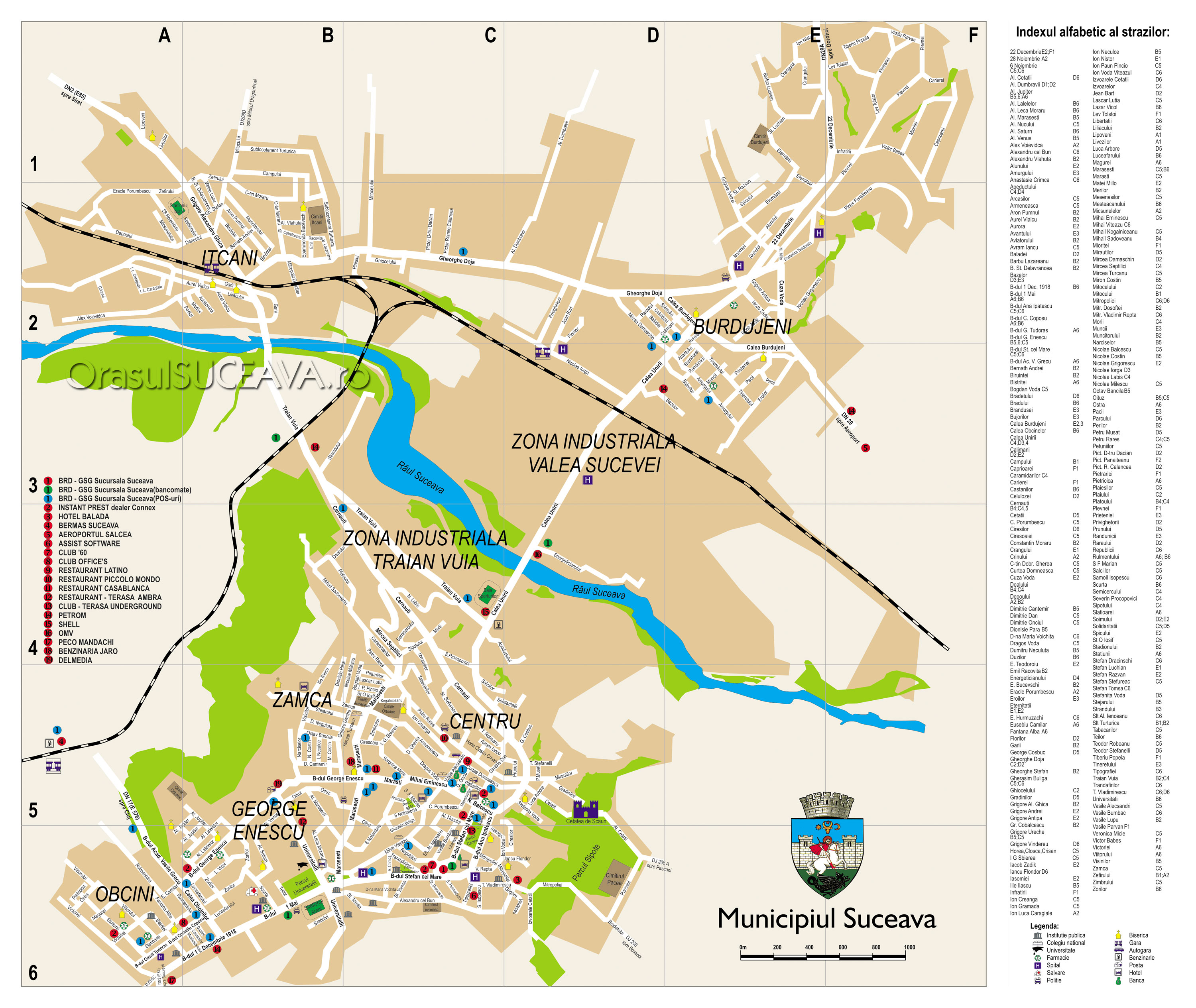 Suceava pe hartă | Suceava maps | Hărţi turistice pentru Suceava (municipiu, judeţ) şi Bucovina | Hărţi istorice ale Bucovinei