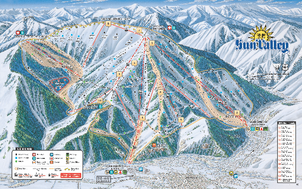 Sun Valley Ski Trail Map 2008 - Ketchum Idaho • mappery