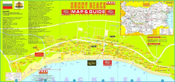 Sunny Beach Tourist Map - Sunny Beach Bulgaria • mappery