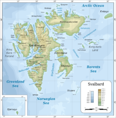 Svalbard islands topo Map