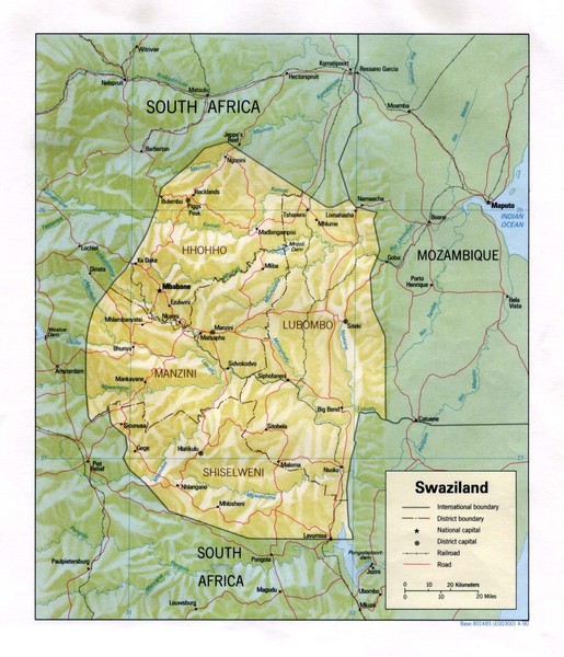 Swaziland Political Map