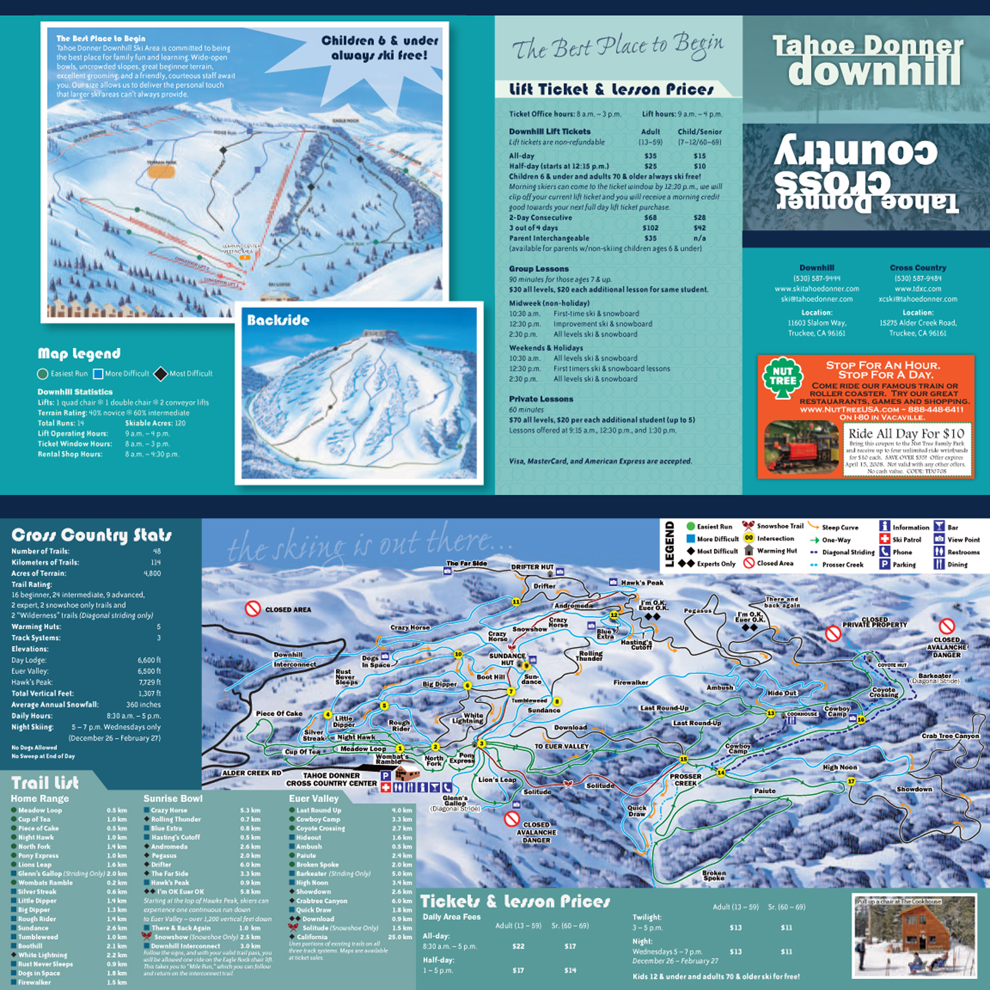 Tahoe Donner Cross Country Ski Trail Map 11509 Northwoods Blvd