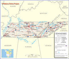 Tennessee Tourist Map