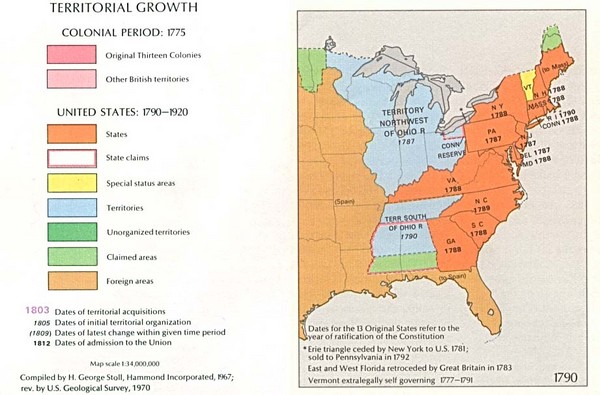 Fullsize Territorial Expansion in Eastern United States - 1790 Historical