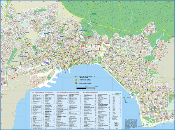 Tourist map of Thessaloniki,