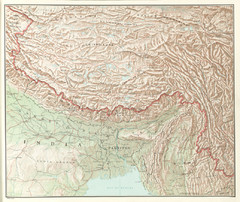 Tibet Region Physical Map