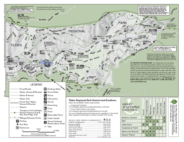 Tilden Regional Park Map Tilden Regional Park Map - South - Tilden Regional Park • Mappery
