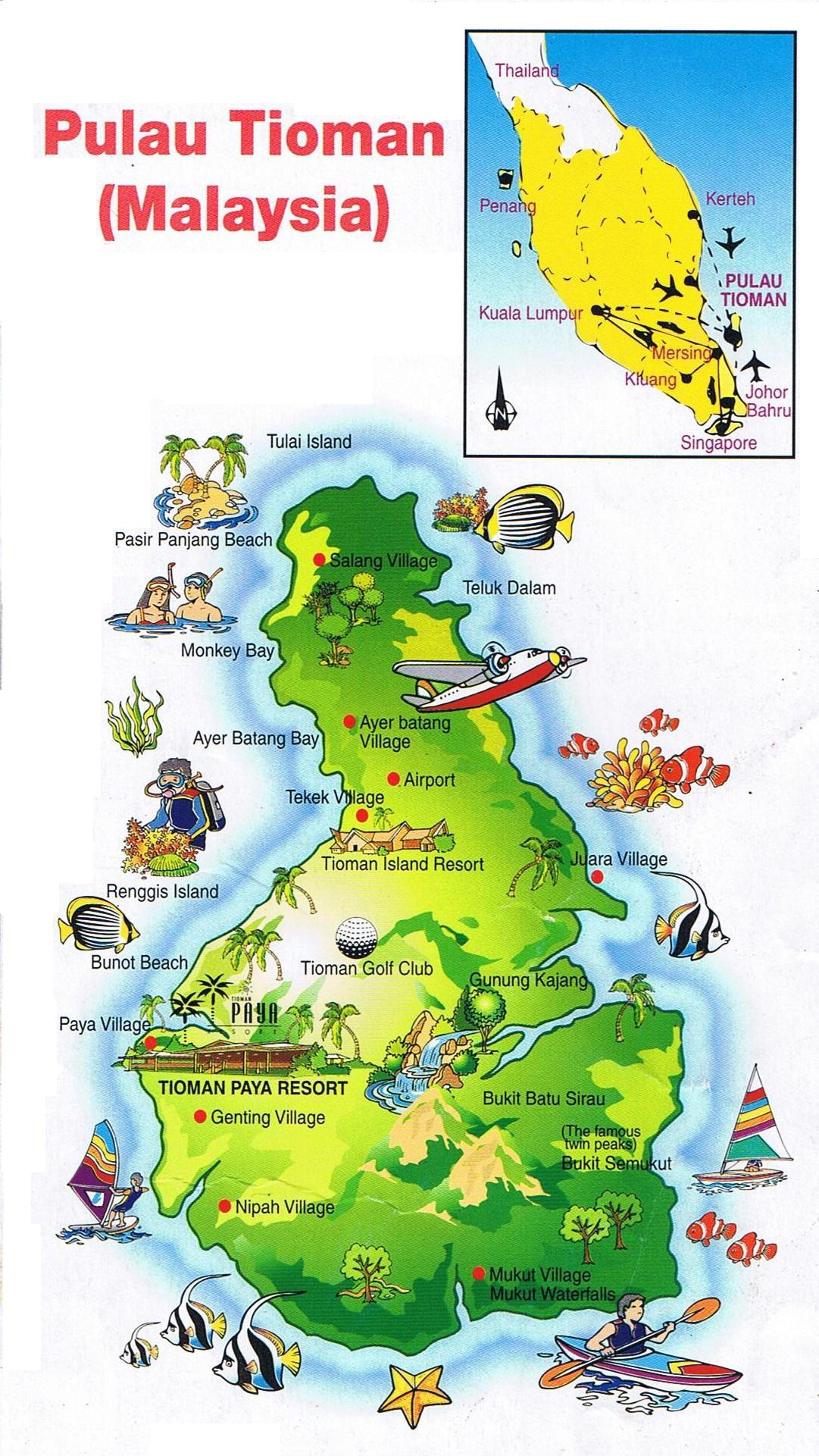 Tioman Island Map Tioman Island • Mappery