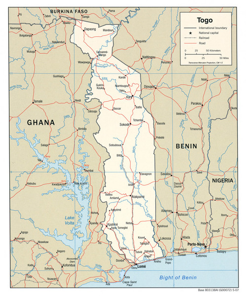 political map of togo. Fullsize Togo Political Map