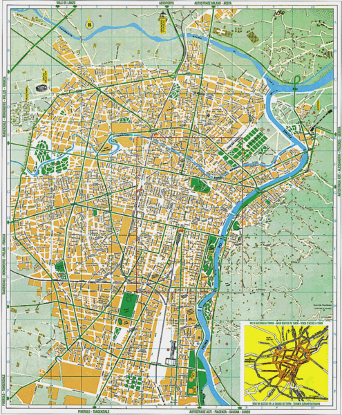 Street map of central Torino (Turin), Italy. From ips2004.unito.it