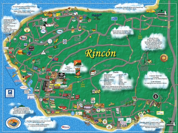 Fullsize Tourist Map of Rincón Puerto Rico