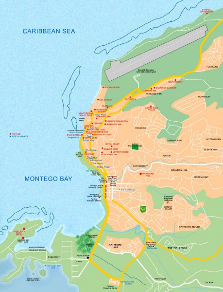 Tourist map of Montego Bay