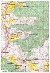 Trail from Sisina to Kunzangdechen monastery Map
