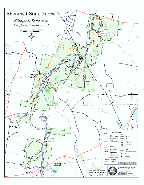 Trail map of Shenipsit State Forest