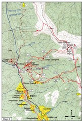 Trails near Tango Monastery, Thimphu Map