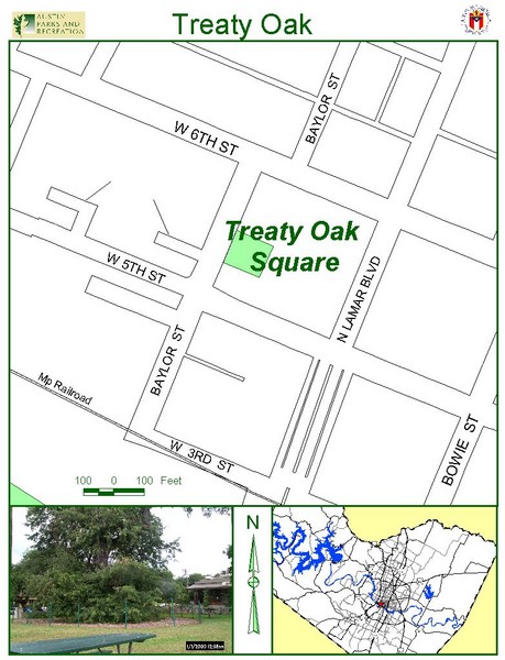 Treaty Oak Map