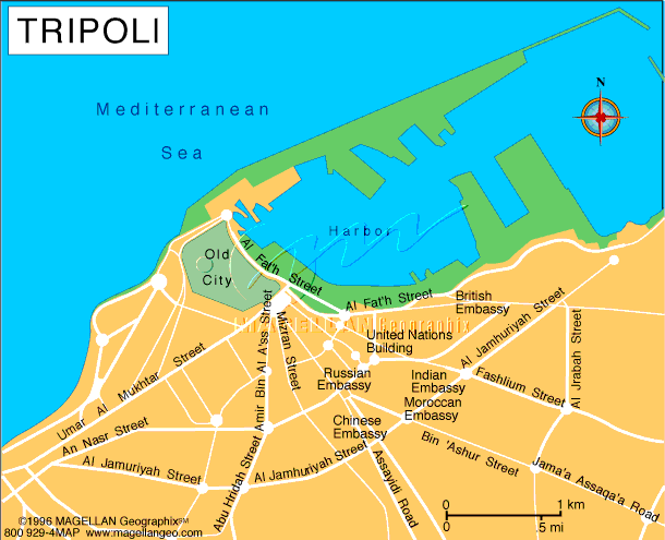 maps of libya. City Map - Tripoli Libya •
