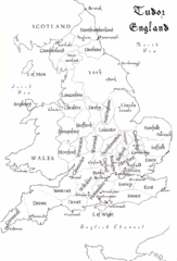 Tudor England Counties Map
