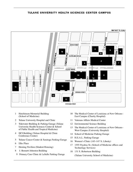 Fullsize Tulane University Downtown Campus Map