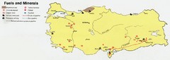 Turkey Fules and Minerals map