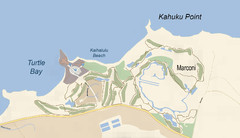 Turtle Bay - Oahu - Map-illustrator.com Map
