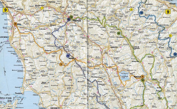 map of italy tuscany. Road map of Tuscany, Italy. Shows routes of some kind. From bbs.keyhole.com