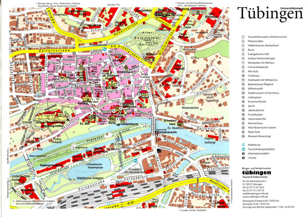 Tübingen Tourist Map