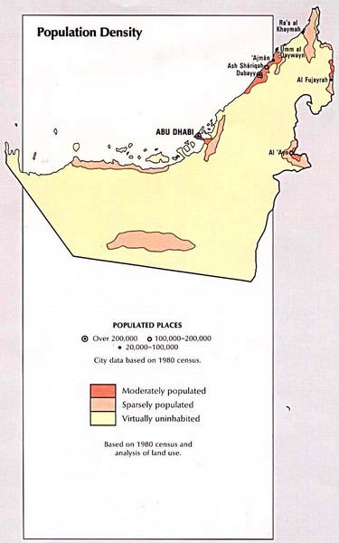 United Arab Emirates Population Map