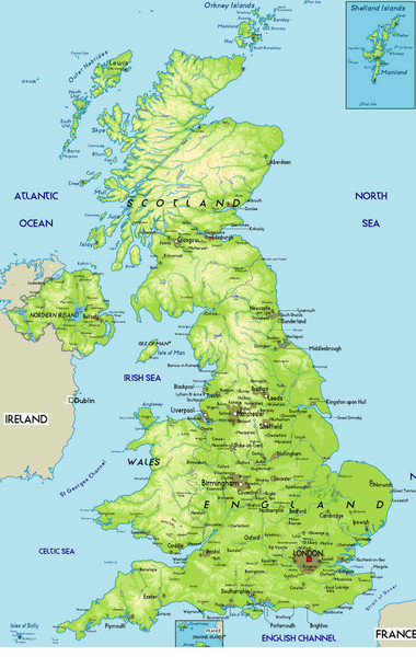 Fullsize United Kingdom Physical Map