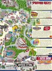 Hollywood Attractions on Universal Studios In Hollywood Tourist Map Features And Landmarks At