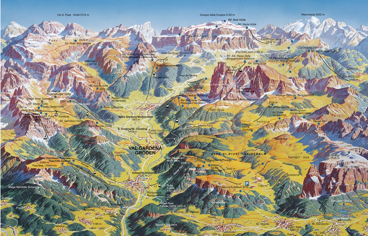 Val Gardena Summer Trail Map