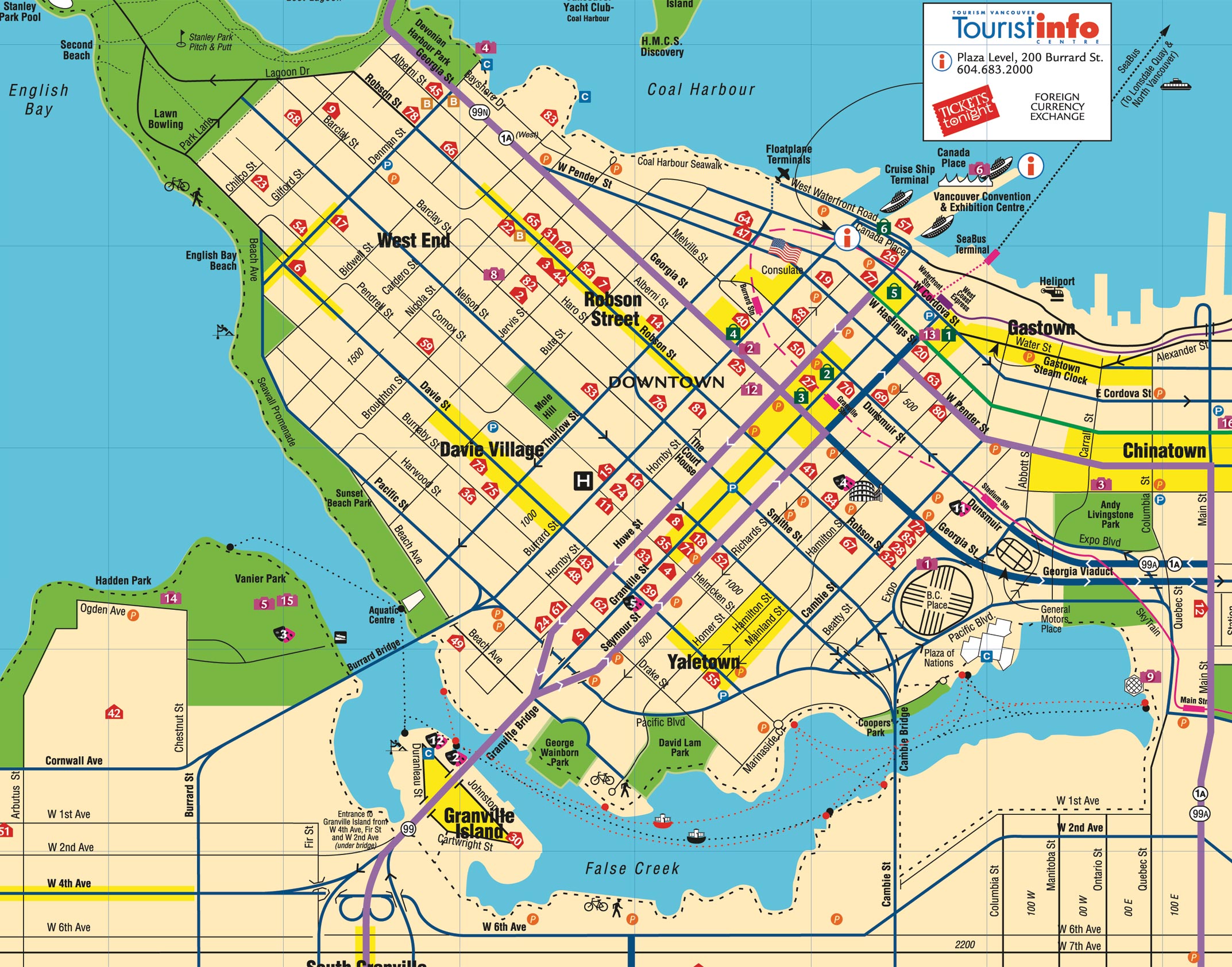 Vancouver Downtown Map Downtown Vancouver Canada Mappery